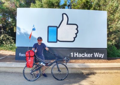 AZUB MAX 700 recumbent bike near the Facebook headquarter