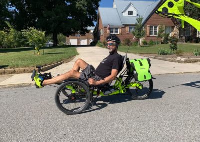 Matt and his great neon yellow trike