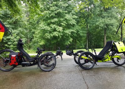 Two out of three AZUB trikes the family has