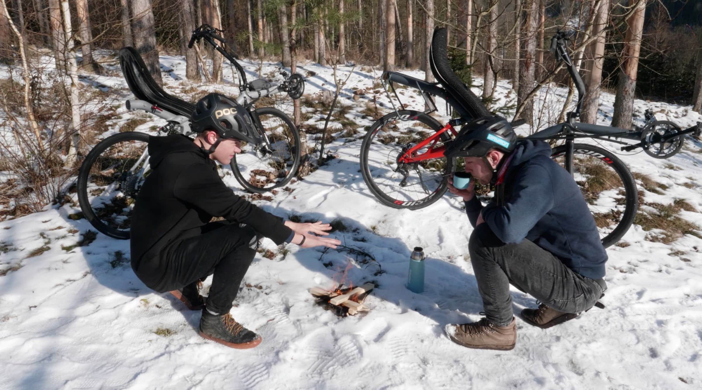 Winter ride on an AZUB MAX 700 recumbent highracer