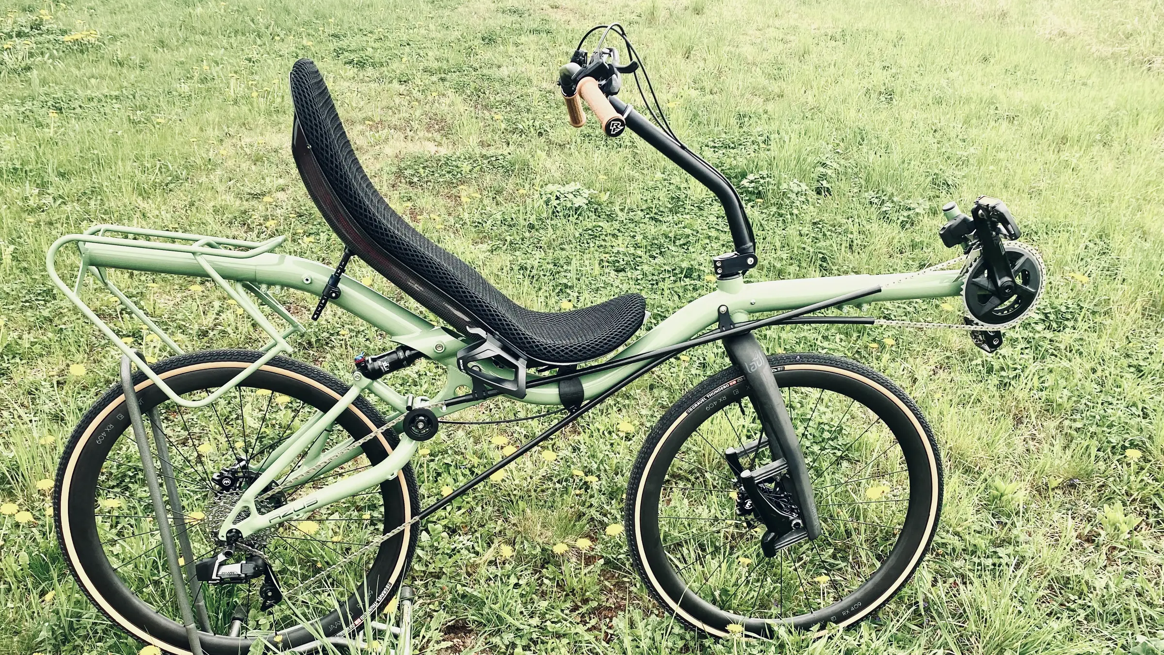 Gravel recumbent AZUB MAX 700 with suspension fork from Lauf Iceland
