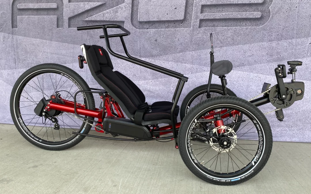 AZUB Ti-FLY 26 for the armless rider – recumbent trike adapted for steering with the upper body