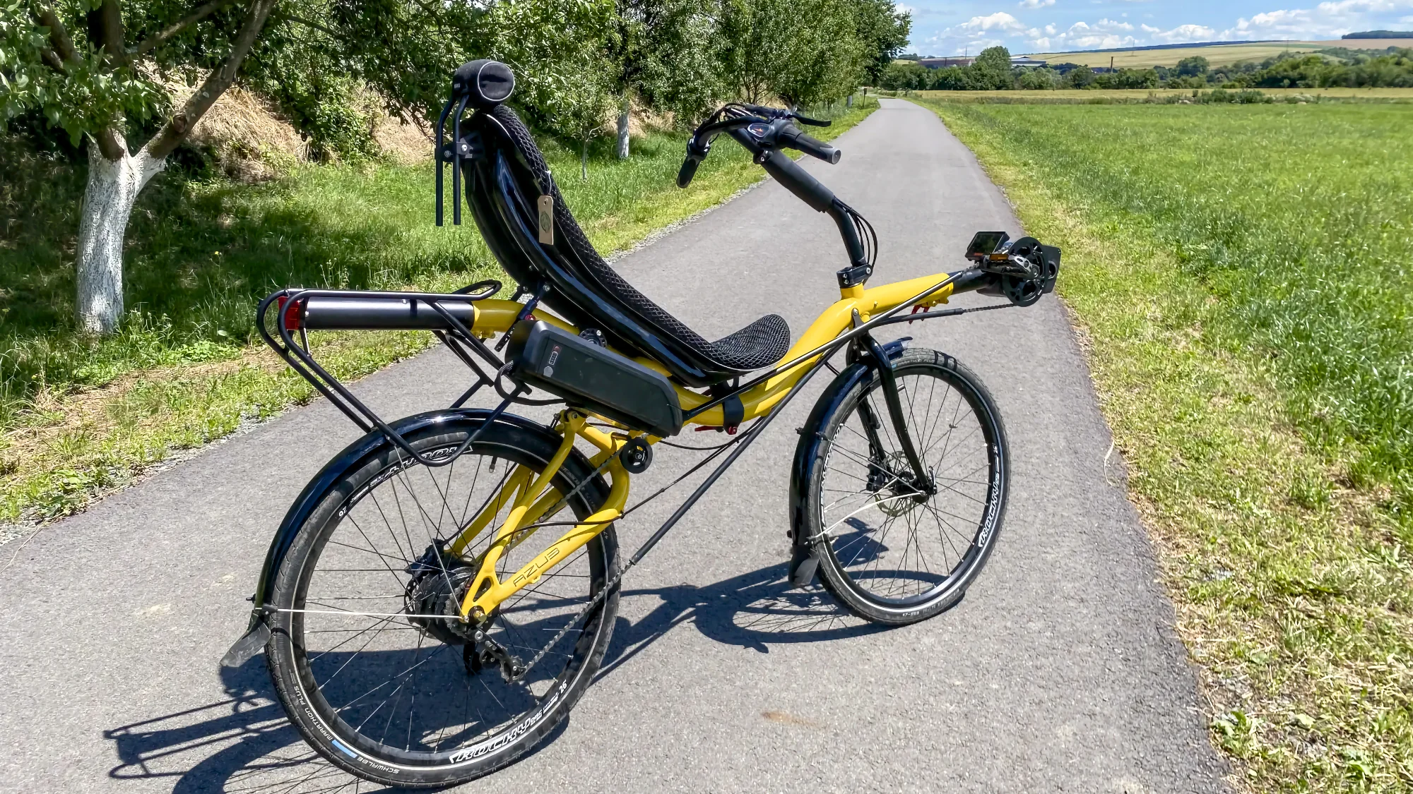 Touring e-bike in a form of AZUB MAX 26 recumbent bike